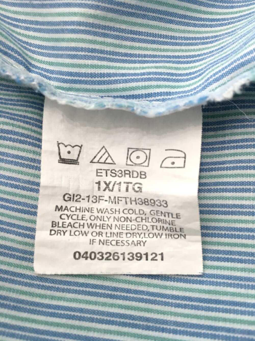 Lee Blue Striped Shirt Women's Size 1X - Picture 6 of 6